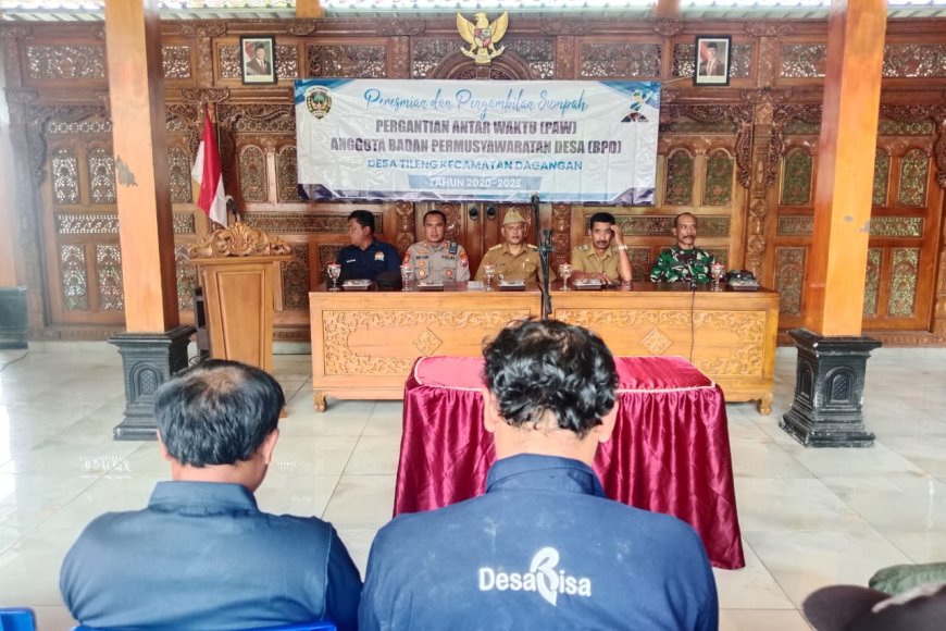 Kapolsek Dagangan Hadiri Giat PAW Anggota BPD Desa Tileng